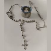 Relicário - Terço de Pescoço em Aço Inox