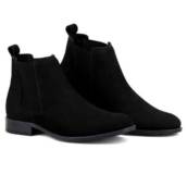 Botina Chelsea Boots Classica Casual Masculina em Couro - Cor Preto
