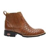 Bota Texana Masculina Solado Costurado Couro Látego - Cor Marrom Preto