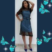 Vestido Sobreposição em Tela
