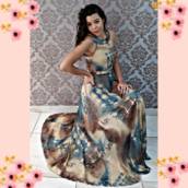 Vestido Godê Devorê de Seda