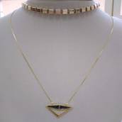 Gargantilha diamante e choker e choker banhada a ouro