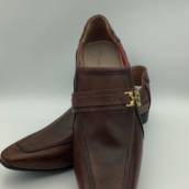 SAPATO SOCIAL COURO MARROM C/ FIVELA 