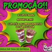 2 Copos de 300ml por apenas R$19,99 com até 4 acompanhamentos de sua escolha!