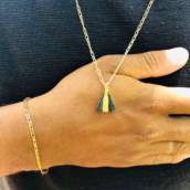 Corrente Diamantada com pingente 