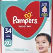 Fralda Infantil Pampers Supersec c/34 Mega XG