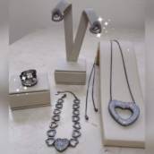 Conjunto de rodhium negro todo cravejado