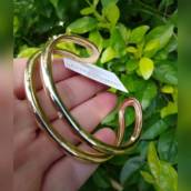 Bracelete duplo banhado a ouro