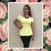 Blusa Peplum Amarela