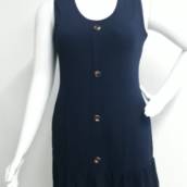 Vestido Cavado Preto com Botões