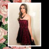 Vestido Cereja Rendado