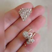 Piercing fake de rodhium branco e zircônias