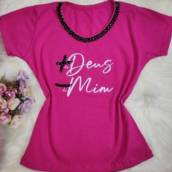 Tshirt Bordada com Pedraria 