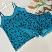 Baby Doll com Renda Azul