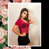 Look Blusa Transparente Renda e Saia Preta