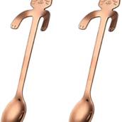 Conjunto Colher de Café Gatinho - Rose Gold - 2 Unidades