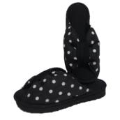 Chinelo De Quarto Poá Franzido Sola Anabela Cod 19