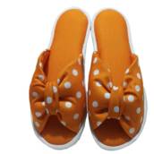 Chinelo De Quarto Poá Franzido Sola Anabela Cod 18