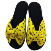 Chinelo De Quarto Poá Franzido Sola Anabela Cod 16