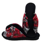 Chinelo De Quarto Feminino Franzido - Sola Tipo Anabela Cod 348