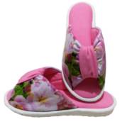 Chinelo De Quarto Feminino Franzido - Sola Tipo Anabela Cod 143