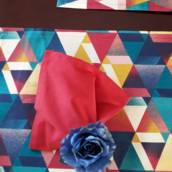 Jogo Americano de Mesa - Vermelho e Azul