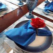 Jogo Americano de Mesa - Azul e Vermelho