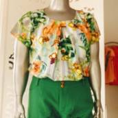 Blusa Estampada com Mangas
