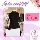 Blusa preta manga Princesa em Bauru