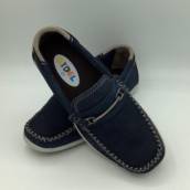 Mocassim Nobuck Couro Marinho c/ fivela