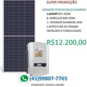 Gerador Sungrow 2.68kwp ,Inversor Sungrow 3.0KW e 8 móduos BYD 335W