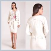 Jaqueta Sarja Jeans Laura Rosa Moda Evangélica