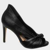 Peep Toe Preto Salto Fino Nó