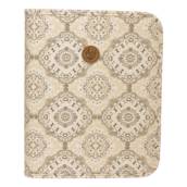 FICHÁRIO CADERNO ARGOLADO PEQUENO 1/4 A5 FEMININO MANDALA BEGE