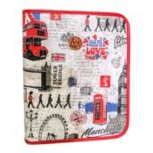 FICHÁRIO CADERNO ARGOLADO PEQUENO 1-4 A5 LONDON BRANCO 
