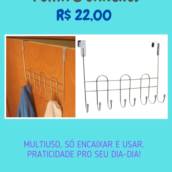 Cabide multiuso para porta de 8 ganchos