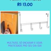 Cabide multiuso para porta 4 ganchos