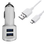 Kit Carregador Veicular Turbo 3.4A - Dual USB + Cabo Turbo - HREBOS