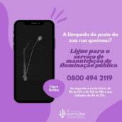 Telefone para os serviços de manutenção da iluminação pública