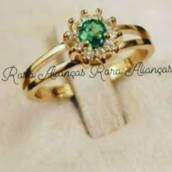 Anel Formatura Feminino Ouro 18k com 5 Gr Pedras de Zirconia 