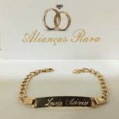 Pulseira Grumet com Chapinha Ouro 18k com 5 Gr