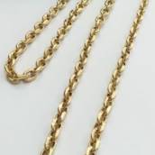 Corrente com Pulseira Masculina Ouro 18k com 35 Gr 