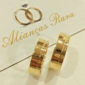 Par de Aliança com Friso Ouro 18k com 10 Gr