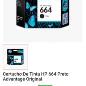 Cartucho de tinta HP 664 Preto 