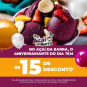 Aniversariante do dia tem 15% de desconto