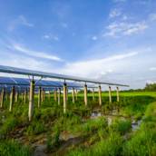 Instalação de energia solar para irrigação