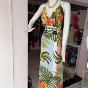 Vestido Longo Verde Estampado em Bauru
