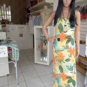 Vestido Longo Verde Estampado em Bauru