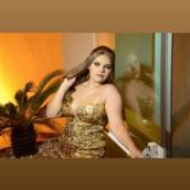 Vestido curto dourado brilhante em Bauru