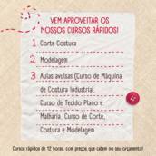 Cursos rápidos na Escola de Custura Lila Duarte!